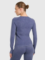 Camiseta Manga Longa FNK Yoga - Azul Escuro | 4F