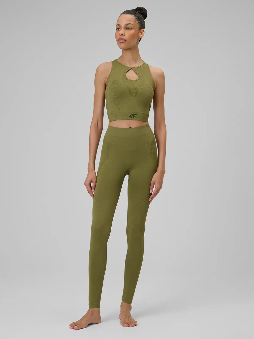 Legging Esportiva Feminina Yoga - Verde oliva | 4F